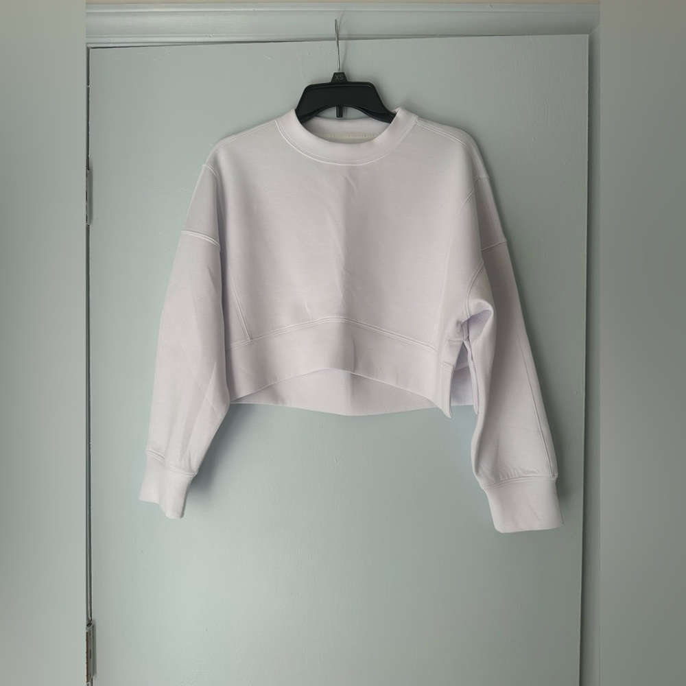 Abercrombie Athletic White Cropped Sweatshirt XS like new